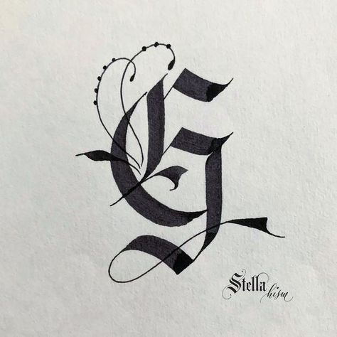 Capital G Calligraphy, G In Calligraphy, Calligraphy G, Graffiti Letter G, G Lettering, G Font, G Calligraphy, Old English Tattoo, Victorian Lettering