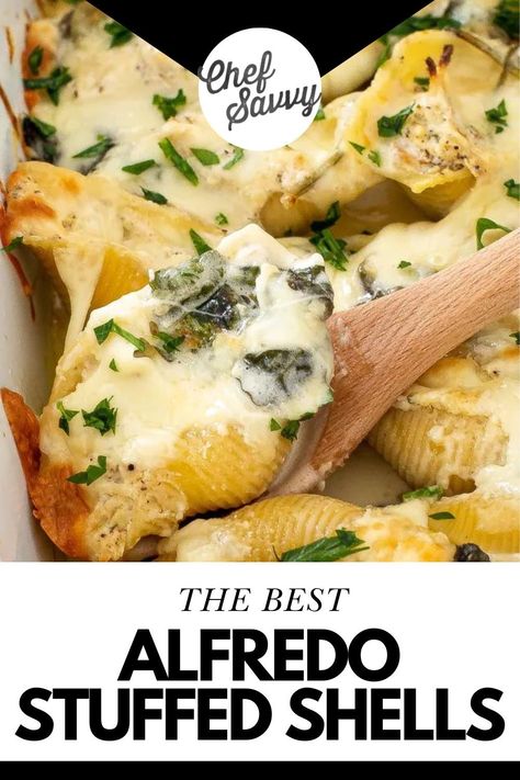 Mexican Stuffed Shells, Creamy Chicken Alfredo, Jarred Alfredo Sauce, Seafood Alfredo, Easy Creamy Chicken, Chicken Alfredo Stuffed Shells, Alfredo Stuffed Shells, Vodka Sauce Pasta, Chef Savvy