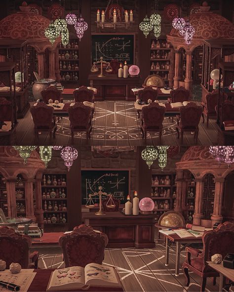 Witch House Interior, Acnl Paintings, Acnh Halloween Code, Acnh Interior, Witchy House, Witchy Cottagecore, Witch School, Cottagecore Witch, Ac Ideas