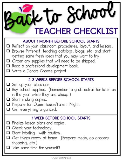 Teacher Checklist Before School Starts, Classroom Checklist, Teacher Checklist, Teaching Classroom Management, Back To School Checklist, School Checklist, Classroom Procedures, School Starts, Teacher Planning