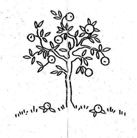 for personal use only - please do not sell Apple Tree Embroidery, Apple Orchard Tattoo, Fruit Tree Tattoo, Orchard Tattoo, Apple Tree Tattoo, Hand Embroidery Patterns Vintage, Tree Embroidery Pattern, Orchard Tree, Tree Doodle