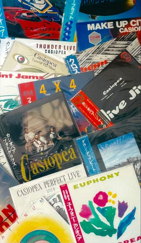 All the records I currently own of the coolest Japanese jazz fusion band Casiopea Band, Japanese Jazz, Four X, Perfect Live, Jazz Fusion, Vinyl Collection, Vinyl, Collage, Band