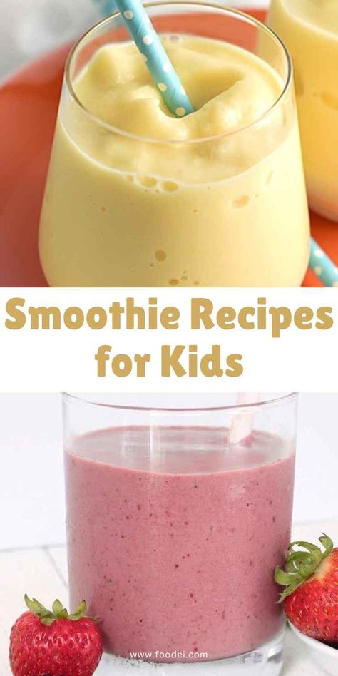 Smoothie Recipes for Kids: Fun and Healthy Fun Delights Kids Smoothie Recipes Picky Eaters, Healthy Shakes For Kids, Healthy Smoothies For Toddlers, Vitamin Smoothie Recipes, Smoothie Recipes Healthy Kids, Fruit Smoothie Recipes Healthy Easy, Easy Smoothies For Kids, Healthy Breakfast For Picky Eaters, Fruit Smoothie Recipes Easy