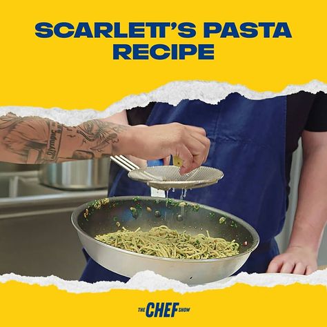 The Chef Show on Instagram: “Scarlett's Pasta Recipe 🍝🍴 >>> scrolling >>> #scarlettspasta #thechefshow #pasta #netflix #food #cook #foodporn #yum #eat #yummy #chef…” The Chef Show, The Chef, Pasta Recipe, Pie Dish, Pasta Recipes, Chef, Pasta, Tableware, On Instagram