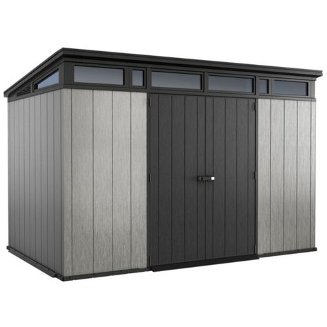 Keter Artisan 11' x 7' Customizable Storage Shed Detail 1 Keter Sheds, Outdoor Storage Solutions, Cheap Sheds, Resin Storage, Plastic Sheds, Steel Roofing, Shed Plan, Storage House, Backyard Shed