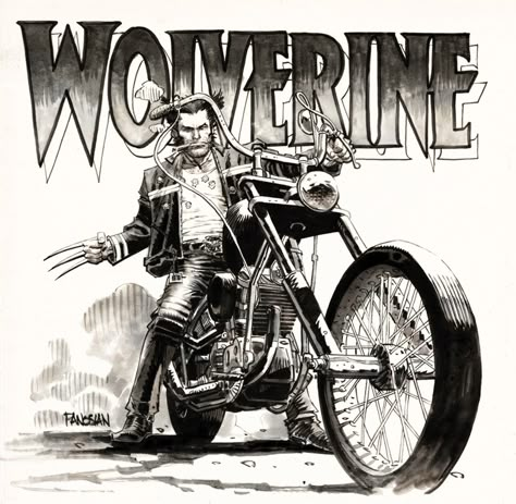 Wolverine by Dan Panosian Comic Art Wolverine Motorcycle, Wolverine Sketch, Wolverine Tattoo, Wolverine Poster, Wolverine Comic Art, Wolverine Artwork, Richard Corben, Mark Brooks, Sean Murphy