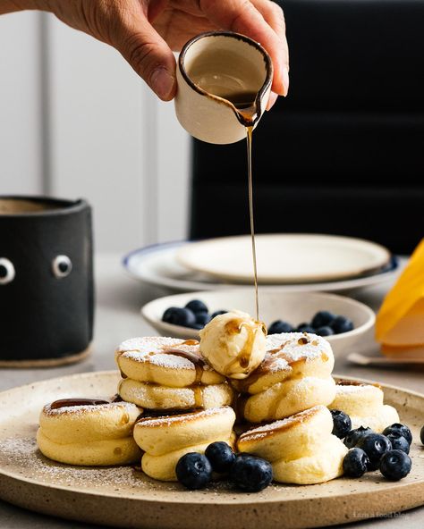 How to make Mini Japanese Soufflé Pancakes at Home: Tips and Tricks #japanese #soufflepancakes #pancakes #recipe #howto #japanesefood Japanese Souffle Pancake Recipe, Soufflé Pancakes, Savory Cakes, Souffle Pancakes, Mini Pancakes, Mile High, Savoury Cake, Pancake Recipe, Everyday Food