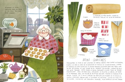 felicita sala illustration: a cookbook as picture book 동화 삽화, Mini Quiches, Buch Design, Posca Art, Picture Books Illustration, Childrens Illustrations, Children's Book Illustration, Food Illustrations, Children Illustration