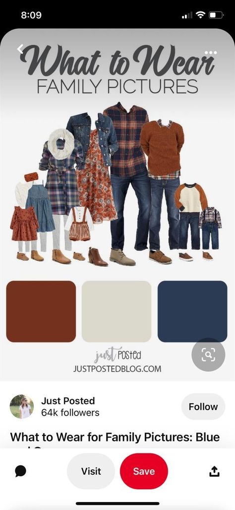 Family Pictures With Navy Blue, Rust Navy Cream Family Photos, Family Photo Outfits Jewel Tones, Navy And Tan Outfit, Blue Christmas Outfit Family, Rust Family Photo Outfits, Fall Photo Outfits, Family Holiday Pictures, Tan Outfit