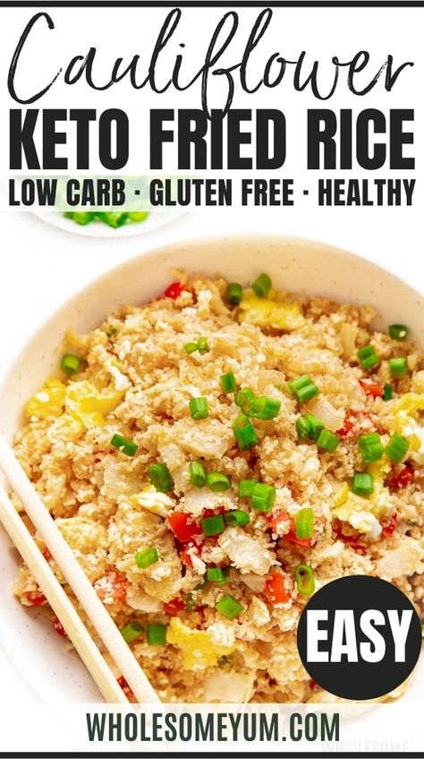 Cauliflower Fried Rice Recipes, Cauliflower Fried, Wholesome Yum, Easy Cauliflower, Low Carb Sides, Cauliflower Fried Rice, Low Carb Side Dishes, Fried Cauliflower, Keto Side Dishes