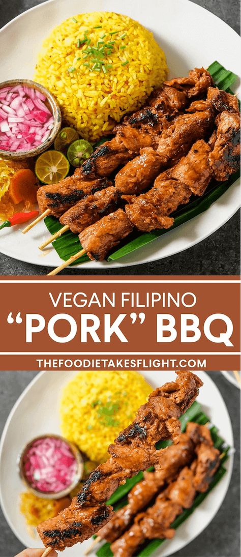 Vegan Pork Recipes, Vegan Pork, Vegan Pork Chops, Vegetarian Barbecue Recipes, Asian Vegan Recipes, Vegan Pork Belly Recipe, Vegan Hawaiian Food, Vegan Barbecue Ideas, Vegan Filipino Recipes