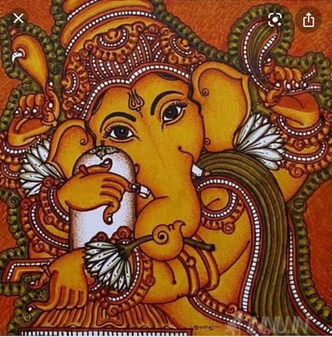 Painting Indian Art, Diwali Painting, Painting Indian, Mural Art Design, Ganesh Art Paintings, Drawing Kids, Lotus Painting, Kerala Mural Painting, Buddha Art Painting