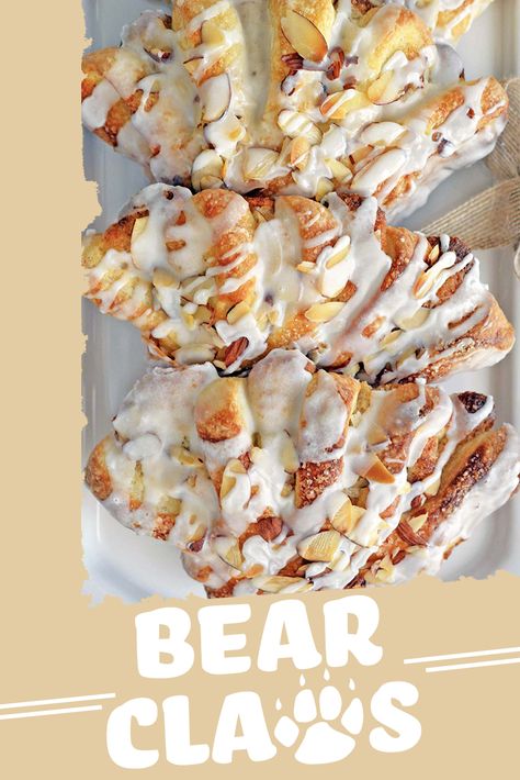 Bear Claw Recipe, Healthy Protein Desserts, Almond Filling, Food Recipes Dinner, Breakfast Pastries, Bear Claws, Homemade Breakfast, Puff Pastry Recipes, Sweet Roll