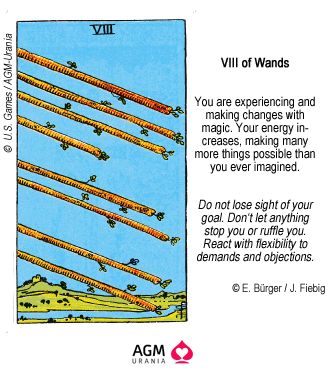 VIII of Wands Viii Of Wands Tarot Meaning, 8 Of Wands Tarot Meaning, Eight Of Wands Tarot Meaning, Eight Of Wands, Psychic Intuition, Wands Tarot, Tarot Interpretation, Tarot Guide, Tarot Tips