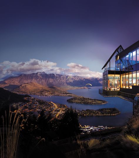 Paragliders Pass the Stratosfare Restaurant as they descend to Queenstown. The Remarkables Queenstown, Queenstown Gondola, Gondola Ride, Lake Wakatipu, Queenstown New Zealand, Dream Place, December 2024, Dream Travel Destinations, Queenstown