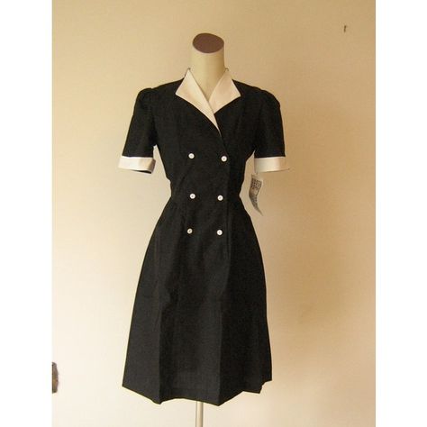 Black Diner Waitress Uniform Dress Deadstock 6 Housekeeping Outfits, Cafe Waitress Outfit, Black Waitress Outfit, Cocktail Waitress Outfits, Cute Waitress Outfit, Waitress Uniform Vintage, Diner Waitress Uniform, Vintage Waitress, Diner Outfits