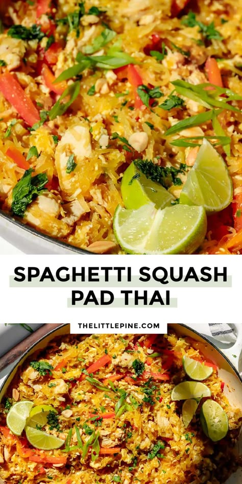 Pad Thai Easy, Keto Pad Thai, Spaghetti Squash Pad Thai, Thai Ingredients, Spaghetti Squash Recipes Easy, Week Meals, Thai Recipe, Pad Thai Recipe, Pine Kitchen