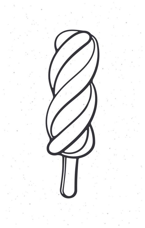 Hand drawn doodle of spiral Popsicle ice lolly Ice Lolly Drawing, Popsicles Drawing, Popsicle Drawing, Ice Popsicle, Ice Lolly, Art Stuff, Popsicles, Logo Templates, Vector Logo