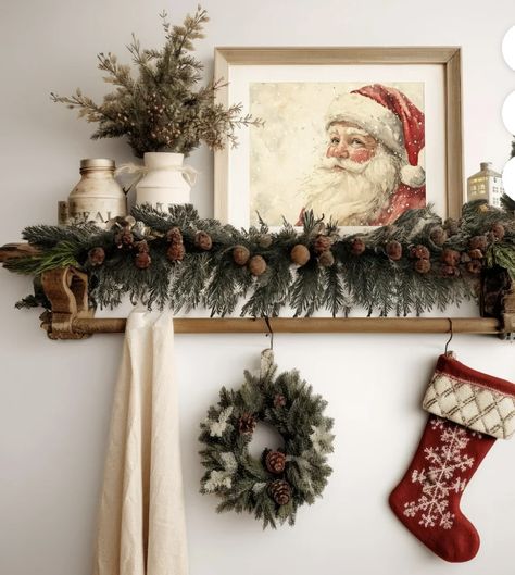 How To Hang Stockings On Wall, Stockings On Wall, Wall Decorating Ideas, Wall Decorating, Hanging Stockings, Jolly Christmas, Holly Jolly, White Christmas, Christmas Decor