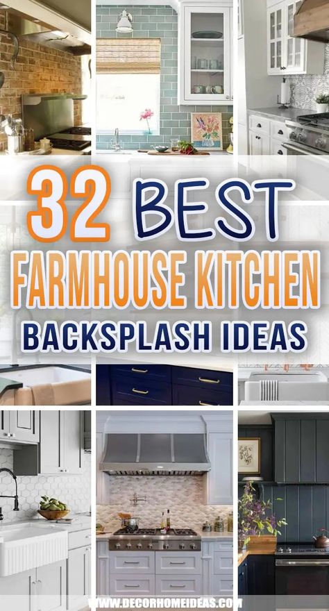 Best Farmhouse Kitchen Backsplash Ideas. Create an accent in your farmhouse kitchen with a fancy backsplash. Get some inspiration from these rustic backsplash ideas and designs. #decorhomeideas via @decorhomeidea Rustic Backsplash Ideas, Modern Farmhouse Kitchen Backsplash, Country Kitchen Backsplash, Farmhouse Kitchen Backsplash Ideas, Tin Backsplash Kitchen, Industrial Farmhouse Kitchen, Rustic Kitchen Backsplash, Backsplash Trends, Rustic Backsplash