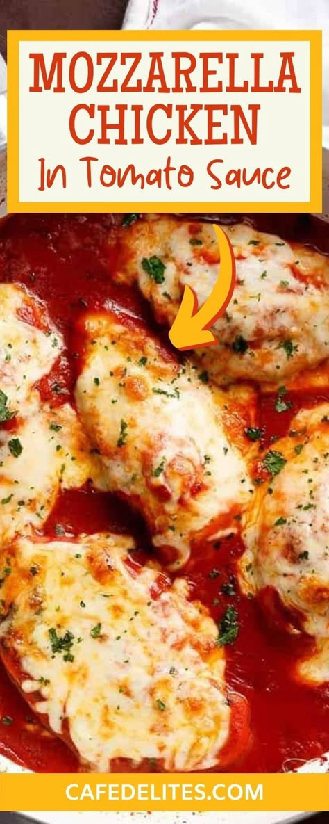 Chicken Recipes With Mozzarella Cheese, Easy Mozzarella Chicken, Shredded Chicken Marinara Recipes, Casserole With Tomato Sauce, Baked Chicken With Marinara Sauce, Baked Chicken With Red Sauce, Keto Recipes With Tomato Sauce, Healthy Meals With Tomato Sauce, Garlic Tomato Chicken With Mozzarella