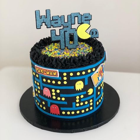 90s Birthday Cake For Men, Retro Cake 80's, 80s Cake, Pac Man Cake, Man Cakes, 9th Birthday Cake, 40th Cake, Cakes Inspiration, Man Cake