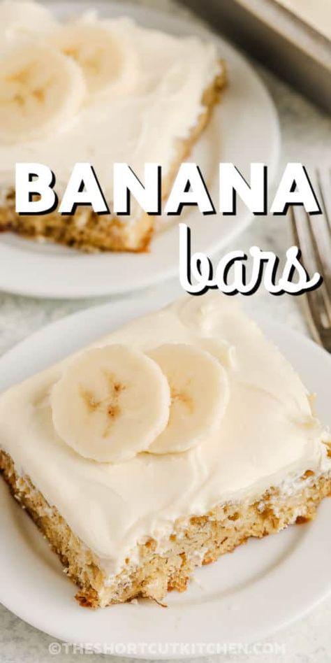 Delicious Homemade Banana Bars Recipe Taste Of Home Banana Bars, 3 Bananas Recipes, No Bake Banana Recipes Easy, Mexican Banana Dessert, Healthy Banana Bars Recipe, 4 Banana Recipe, Lots Of Bananas Recipes, Banana Bar Recipes, Banana Healthy Dessert