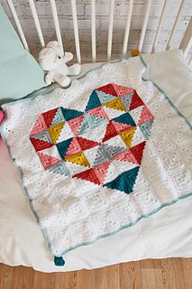 Ravelry: Geometric Baby Blanket pattern by Ashley Kelly Functional Crafts, Crochet Patterns Ideas, Geometric Blanket, Trendy Baby Blankets, Ripple Stitch, Crochet Hearts, Crochet For Beginners Blanket, Crochet Throw Blanket, Crochet Quilt