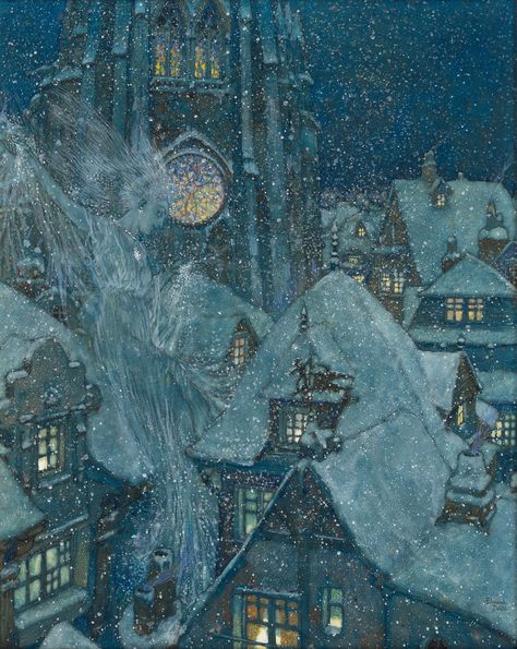 EDMUND DULAC (1882 1953) The Snow Queen [HANS CHRISTIAN ANDE Hans Andersen, Edmund Dulac, Andersen's Fairy Tales, The Snow Queen, Wallpaper Winter, Hans Christian Andersen, Fairytale Art, Hans Christian, Snow Queen