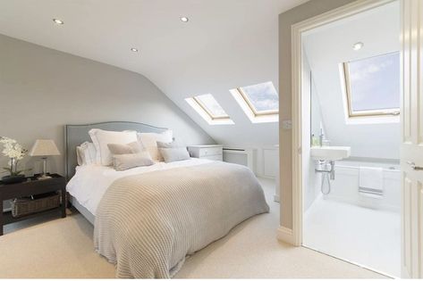 Loft Conversion Plans, Dormer Bedroom, Loft Conversion Bedroom, Chic Loft, Bedroom Ensuite, Attic Bedroom Designs, Bungalow Renovation, Loft Room, Attic Bedroom