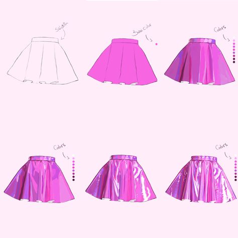 Tutorial Sobre Arte Digital, Skirt Drawing, Sketch Model, Holographic Fashion, Outfit Ideas For Church, Fashion Illustrations Techniques, Art Outfits, Skirt Tutorial, Sketches Dresses