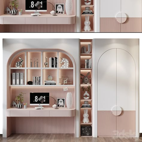 Furniture composition 754 - Wardrobe - 3D model Interior Design Guidelines, Daughter Room, Study Table Designs, Girls Room Design, Kids Study Table, Tv Unit Interior Design, Kids Room Interior Design, Modern Cupboard Design, House Green