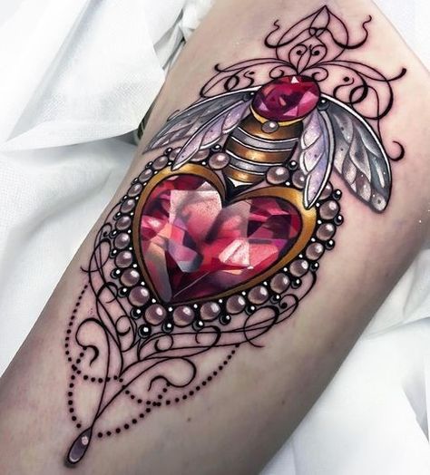 Jewel Tattoo Design, Gold Tattoo Ink, Jewel Tattoo, Tattoos For Women Flowers, Gold Tattoo, Cat Tattoos, Arsenal Football, Elegant Tattoos, Tattoo Ink