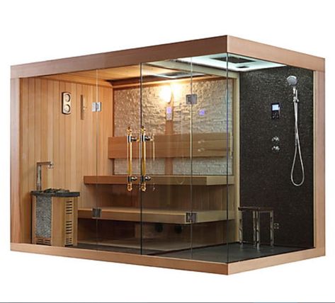 Wellness Room At Home, Sauna Bathroom Design, Sauna A Vapor, Sauna Shower, Wood Sauna, Home Spa Room, Dry Sauna, Portable Sauna, Sauna Steam Room