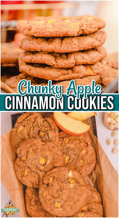 Caramel Apple No Bake Cookies, Cinnamon Apple Cookies Recipe, Dried Apple Cookies, Cinnamon Apple Cookies, Carmel Apple Cookie Recipes Easy, Apple Butter Cookies, Apple Cinnamon Cookies, Crk Oc, Apple Cookies Recipes