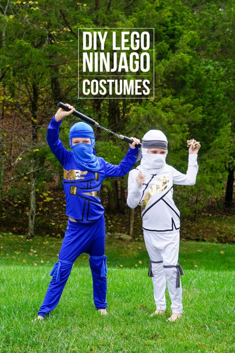 Ninja Halloween Outfit Boys, Zane Ninjago Costume Diy, Ninjago Kai Costume Diy, Lego Ninjago Costume Diy, Diy Ninja Custome Halloween, Lego Costume Diy Kids, Ninjago Halloween Costume, Diy Ninjago Costume, Ninjago Costume Diy