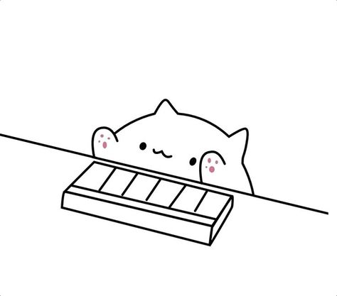 i find a bobba cat playing piano! Bongo Cat, Cat Coloring Pages, Cat Coloring, Sleep Funny, Image Cat, Cat Coloring Page, Cute Kawaii Drawings, We Bare Bears, Funny Cat Memes