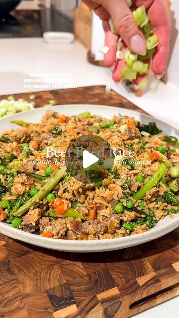 Rachael DeVaux, RD, CPT, PES on Instagram: "Beef Fried Rice 🍲 quite literally what @bridgerharlington and I have been eating for the past week and a half 😂 it’s INCREDIBLE and I can’t get over how many veggies we eat without even noticing. Such a great high-protein meal (reheats great 👌) and you can adjust the amount of rice depending on your fitness goals 👍 Let me know if you plan to make it below 😍
‌
Serves: 4
Ingredients:
2 tbsp extra virgin olive or avocado oil
1/2 large onion, diced
2 large carrots, peeled and diced
1 bunch broccolini, trimmed and chopped
1 pepper (I used Anaheim, diced)
1 tbsp minced garlic
1 tbsp minced ginger
1-2 tbsp ghee or grass-fed butter
1.5 cups rice (I use organic basmati)
2 pasture-raised eggs
1 lb grass-fed organic ground meat (I use beef)
1/2 tsp tac Beef Fried Rice, Seasoned Rice Recipes, Pasture Raised Eggs, Protein Meal, Seasoned Rice, Grass Fed Butter, Ground Meat, High Protein Recipes, Protein Foods