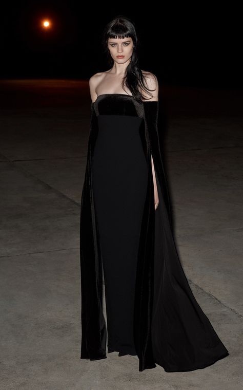 Harland Velvet-Detailed Crepe Strapless Gown by ALEX PERRY for Preorder on Moda Operandi Alex Perry Dress, Alex Perry, Pre Fall Collection, Strapless Gown, Glam Dresses, Fall Collection, Gorgeous Gowns, Dark Fashion, Beautiful Gowns