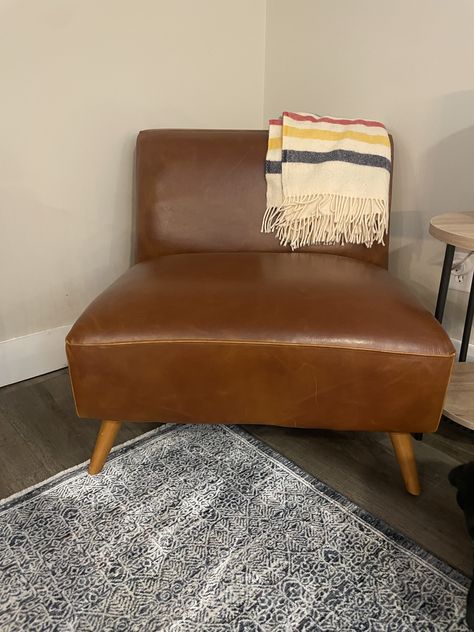 Huxley Cognac Mid Century Armless Chair Affordable Seating, Armless Accent Chair, Armless Chair, World Market, Accent Chair, Side Chairs, Cognac, Accent Chairs, Faux Leather