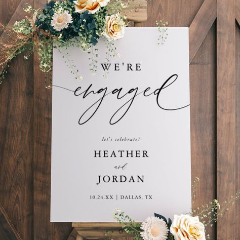 Engaged Banner, Welcome Sign Engagement, Engagement Welcome Sign, Engagement Party Welcome Sign, Engagement Party Sign, Elegant Engagement Party, We're Engaged, We Are Engaged, Engagement Decor