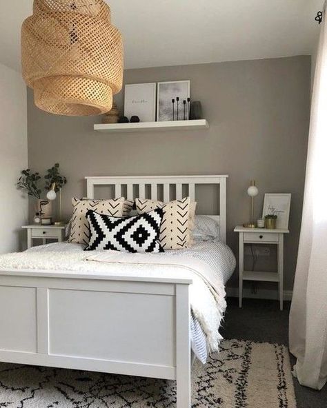 Hemnes Bedside Table, Small Space Storage Bedroom, Bedroom Storage For Small Rooms, Storage Hacks Bedroom, Diy Bedroom Storage, Bedroom Furniture Makeover, White Bed Frame, Ikea Bedroom, Small Bedrooms