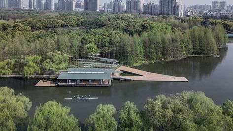 Gallery of Deep Dive Rowing Club / Scenic Architecture Office - 3 Rowing Sport, Clubhouse Design, Rowing Club, Wetland Park, Skyscraper Architecture, Landscape And Urbanism, Architecture Office, Row Boat, Concept Architecture