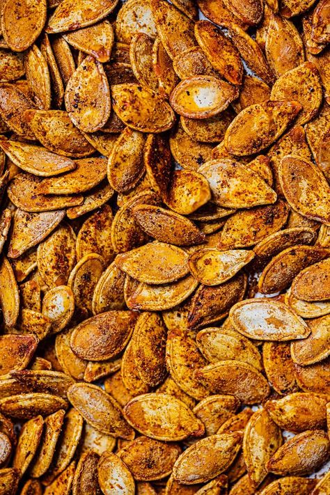 Brine, brine, brine! Brine your raw pumpkin seeds in their hulls before you roast them in the ... How To Thicken Soup, Raw Pumpkin Seeds, Healthy Paleo Recipes, Dump Meals, Roasted Pumpkin, Roasted Pumpkin Seeds, Spiced Pumpkin, Roast Pumpkin, Side Eye