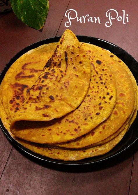 Puranpoli Photography, Sweet Flatbread, Puran Poli Recipes, Poli Recipe, Puran Poli, Wheat Flour Recipes, Chana Dal, Sweet Dish, Indian Sweet