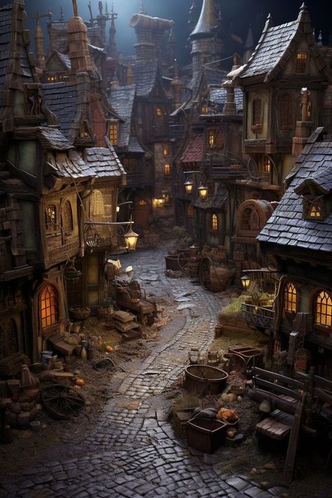 Fantasy Places City, Medieval House Concept, Medieval House Concept Art, House Concept Art, Steampunk City, Medieval House, Fantasy Village, House Concept, Fantasy Town