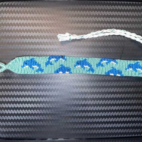 Alpha pattern #50615 variation #243453 | BraceletBook Whale Bracelet Pattern, Dolphins Swimming, Swimming Ocean, Water Challenge, Fun Bracelet, Alpha Pattern, Alpha Patterns, Friendship Bracelet Patterns, Sea Animals