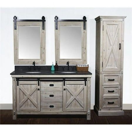 This Rustic Barn Door Style Bathroom Vanity will be perfect for any bathroom. This new creation of Infurniture comes in Driftwood and White Wash finish with sliding barn door that gives this vanity a unique style. This Bathroom Vanity has 7 options of top to choose from and comes with a different sizes. Features Rustic Barn Door Style 2 Doors, 3 Drawers, 2 Shelves 6 pre-drilled faucet hole, 8" spread Comes With A Backsplash & Pre-Drilled Faucet Holes No Assembly RequiredIncludes: Vanity, Marble Full Bathroom Remodel, Farmhouse Bathroom Vanity, Double Sinks, Wood Barn Door, Rustic Barn Door, Bathroom Farmhouse Style, Glass Sink, Single Sink Vanity, Double Sink Vanity