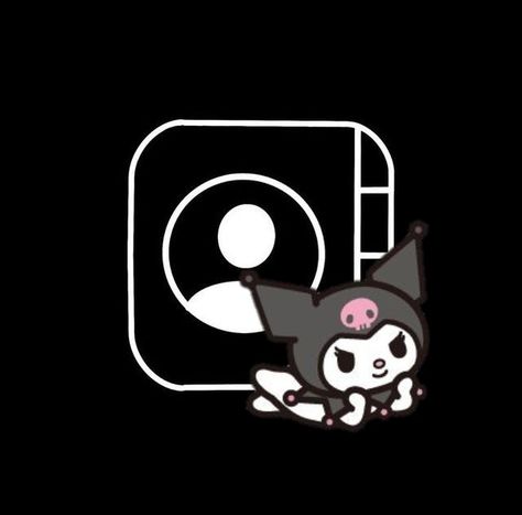 An image of Kuromi Infront of Contacts app icon Kuromi Wallpaper App Icon, Kuromi Iphone App Icons, Cute Kuromi Icons For Apps, Kuromi Iphone Icons, Kuromi Phone Icons, Sanrio App Icons Kuromi, Kuromi Themed App Icons, App Icons Kuromi, Icons De Kuromi