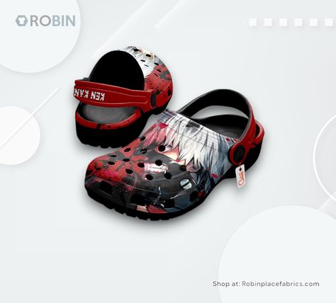 Step into the world of Tokyo Ghoul with these uniquely designed Crocs that capture the essence of your favorite anime character. With high-quality gra... Check more at https://robinplacefabrics.com/product/ken-kaneki-crocs-shoes-anime-gifts Designed Crocs, Shoes Anime, Anime Gifts, Crocs Shoes, Tokyo Ghoul, Anime Character, Tokyo, Essence, The World